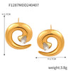 Titanium Steel Women's Jewelry Set With Marine Organisms Pattern Electroplated Whirlwind Design Earrings And Ring