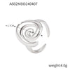 Titanium Steel Women's Jewelry Set With Marine Organisms Pattern Electroplated Whirlwind Design Earrings And Ring