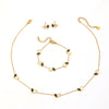 Titanium Steel Women's Jewelry Set With Peach Heart Shape And Plants Flowers Pattern