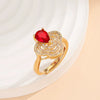 Titanium Steel Women's Jewelry Set With Ruby Flower Pendant Light Luxury Style And Electroplating Design