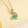Titanium Steel Women's Jewelry With Animal And Zodiac Pendant Mixed Gemstone Setting Set With Diamonds