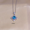Titanium Steel Women's Jewelry With Pearl Pendant O Word Chain Leaf Pattern Mixed Gemstone Setting Electroplating