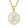 316L Stainless Steel Women's Letter Pattern Gold Inlaid Cross Chain Clavicle Necklace Pendant Jewelry