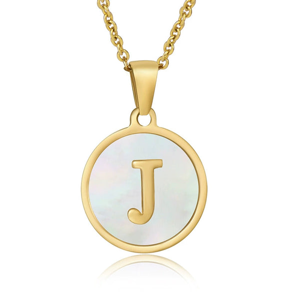 316L Stainless Steel Women's Letter Pattern Gold Inlaid Cross Chain Clavicle Necklace Pendant Jewelry