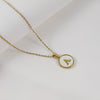316L Stainless Steel Women's Letter Pattern Gold Inlaid Cross Chain Clavicle Necklace Pendant Jewelry