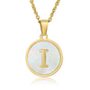 316L Stainless Steel Women's Letter Pattern Gold Inlaid Cross Chain Clavicle Necklace Pendant Jewelry