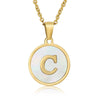 316L Stainless Steel Women's Letter Pattern Gold Inlaid Cross Chain Clavicle Necklace Pendant Jewelry