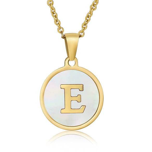 316L Stainless Steel Women's Letter Pattern Gold Inlaid Cross Chain Clavicle Necklace Pendant Jewelry