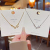 Titanium Steel Women's Light Luxury Fivepointed Star Clavicle Chain With Mixed Gem Inlay And Zircon Inlaid Pendant