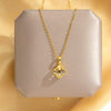 Titanium Steel Women's Light Luxury Four Leaf Clover Flower Pattern Electroplated Necklace