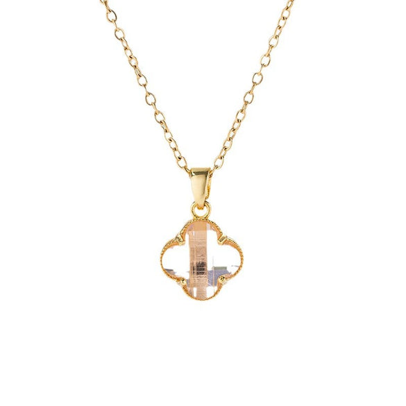 Titanium Steel Women's Light Luxury Four Leaf Clover Flower Pattern Electroplated Necklace