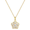 Titanium Steel Women's Light Luxury Geometric Hollow Five Leaf Flower Electroplated Necklace Earrings Set