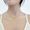 Titanium Steel Women's Light Luxury Geometric Lucky Gourd Beating Heart Pendant Necklace Set With Precious Stones
