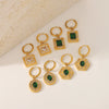 Titanium Steel Women's Light Luxury Geometric Zircon Earrings