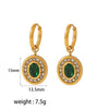 Titanium Steel Women's Light Luxury Geometric Zircon Earrings
