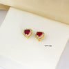 Titanium Steel Women's Light Luxury Heart Shape Pendant Jewelry With Gemstone And Electroplating