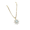 Titanium Steel Women's Light Luxury Microinlaid Geometric Diamond Necklace With Horse Eyes And Sunflower Design