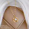 Titanium Steel Women's Light Luxury Necklace Earrings Set With Irregular Pearl And Geometric Pattern Electroplated
