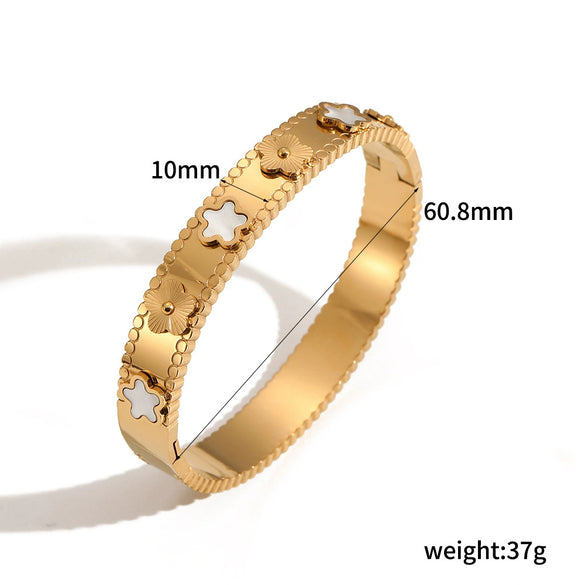 Titanium Steel Women's Light Luxury Retro Flower Bracelet With Electroplating