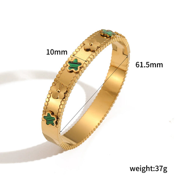 Titanium Steel Women's Light Luxury Retro Flower Bracelet With Electroplating