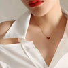Titanium Steel Women's Light Luxury Simple Geometric Heart Cross Chain Necklace With Electroplating