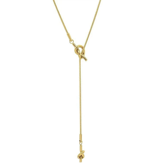 Titanium Steel Women's Long Tassel Ushaped Snake Bone Chain Necklace Light Luxury Style Electroplated For Autumn And Winter Wholesale