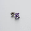 Titanium Steel Women's Love Butterfly Zircon Earrings