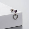 Titanium Steel Women's Love Butterfly Zircon Earrings