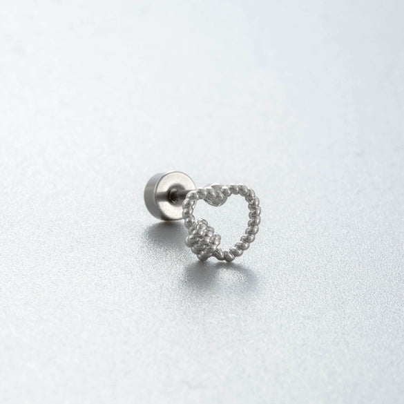Titanium Steel Women's Lovely Inlaid Zircon Heart Flower Star Ear Nails