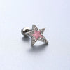 Titanium Steel Women's Lovely Inlaid Zircon Heart Flower Star Ear Nails