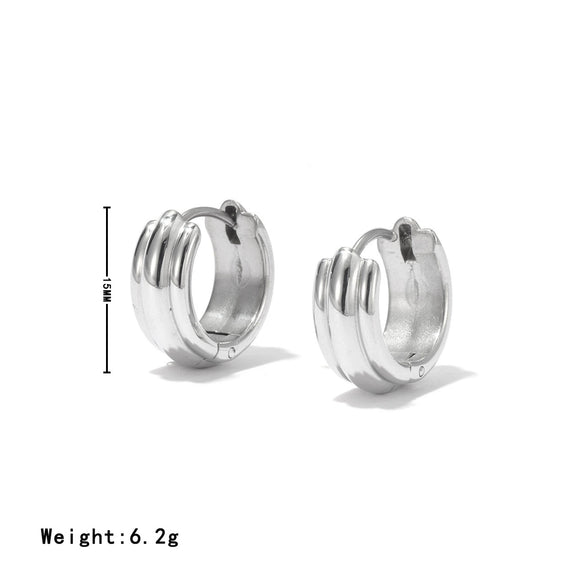 Titanium Steel Women's Minimalist Geometric Earrings With Electroplating