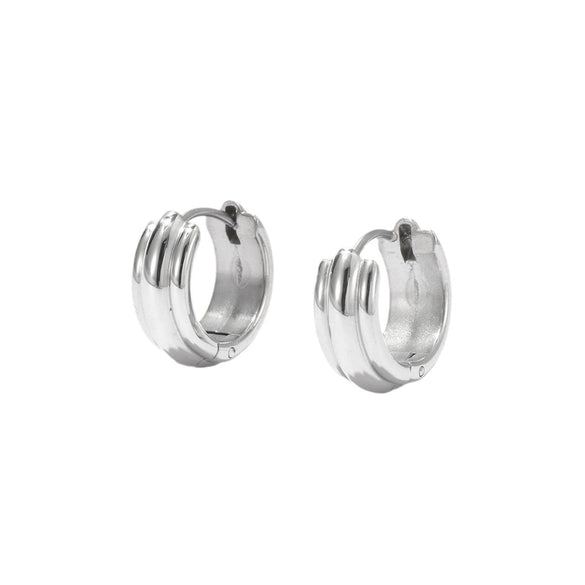 Titanium Steel Women's Minimalist Geometric Earrings With Electroplating