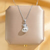 Titanium Steel Women's Necklace With Artificial Crystal Fortune Pendant And Diamond Design Cross Chain Style