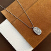 Titanium Steel Women's Necklace With French Retro Style Tulip Embossed And Geometric Pattern And Electroplating Treatment