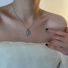 Titanium Steel Women's Necklace With French Retro Style Tulip Embossed And Geometric Pattern And Electroplating Treatment