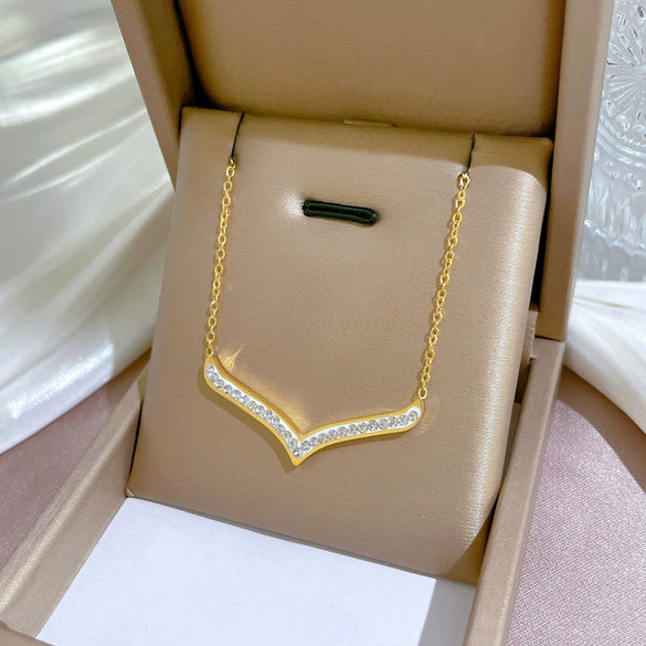 Titanium Steel Women's Necklace With Geometric Pattern And Electroplating Process Simple Wind Cartoon Style