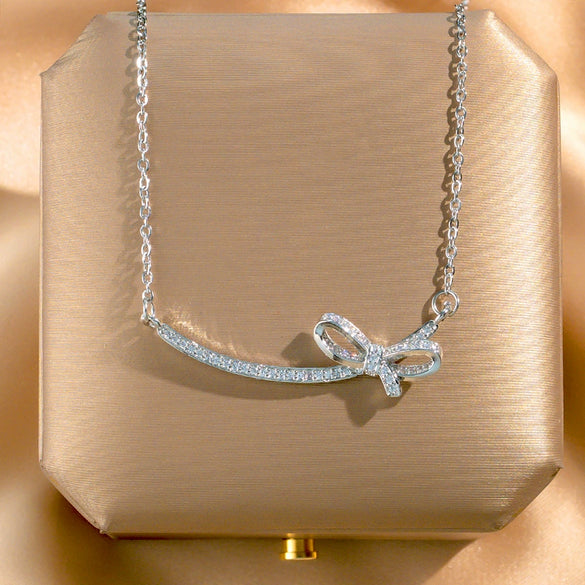 Titanium Steel Women's Necklace With Mixed Gem Inlay And Diamond Design Cross Chain Style