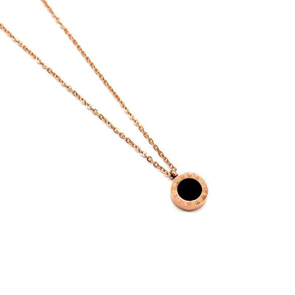 Titanium Steel Women's Necklace With Roman Numeral Design And O Chain In Trendy Niche Personality Cyber Style