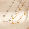 Titanium Steel Women's Necklace With Three Dimensional Flower Design And 18K Gold Plated Electroplating