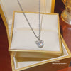Titanium Steel Women's Niche Fashion Necklace With Mixed Gem Inlay And Geometric Pattern And Cross Chain