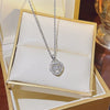 Titanium Steel Women's Niche Fashion Necklace With Mixed Gem Inlay And Geometric Pattern And Cross Chain