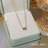 Titanium Steel Women's Niche Fashion Necklace With Mixed Gem Inlay And Geometric Pattern And Cross Chain