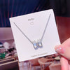 Titanium Steel Women's Niche Light Luxury Hletter Pendant Necklace With Mixed Gem Inlay And Real Gold Electroplated Chain Style Cross Chain