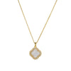 Titanium Steel Women's Niche Simple Clavicle Chain Necklace With Cat's Eye Fourleaf Clover And Mixed Gem Inlay And Diamond Design