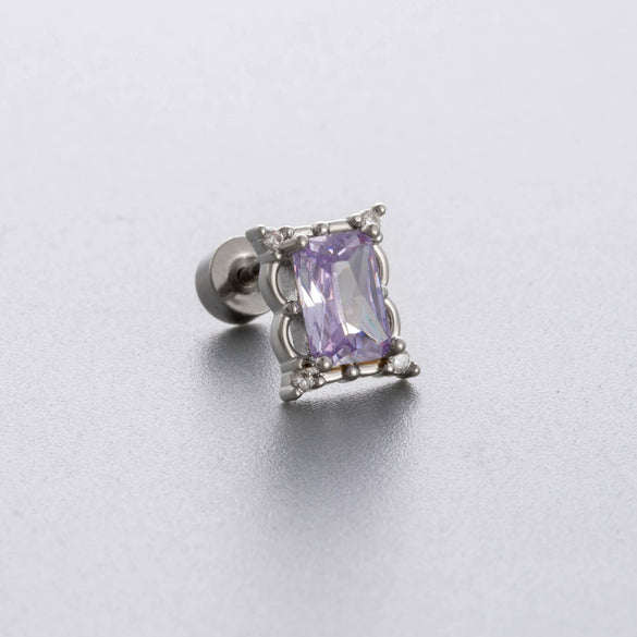 Titanium Steel Women's Niche Style Ear Nail With Inlaid Zircon Butterfly Spider Flower Animal Zodiac Pendant