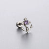 Titanium Steel Women's Niche Style Ear Nail With Inlaid Zircon Butterfly Spider Flower Animal Zodiac Pendant