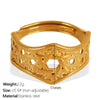 316L Stainless Steel Women's Open Hollow Geometric Fashion Light Luxury Ring With Electroplating
