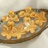 316L Stainless Steel Women's Retro Geometric Flower Earrings With Electroplating Design