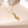 Titanium Steel Women's Retro Hiphop Snakeshaped Pendant Necklace With Colored Diamond Set Zircon Electroplated