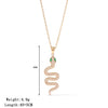 Titanium Steel Women's Retro Hiphop Snakeshaped Pendant Necklace With Colored Diamond Set Zircon Electroplated